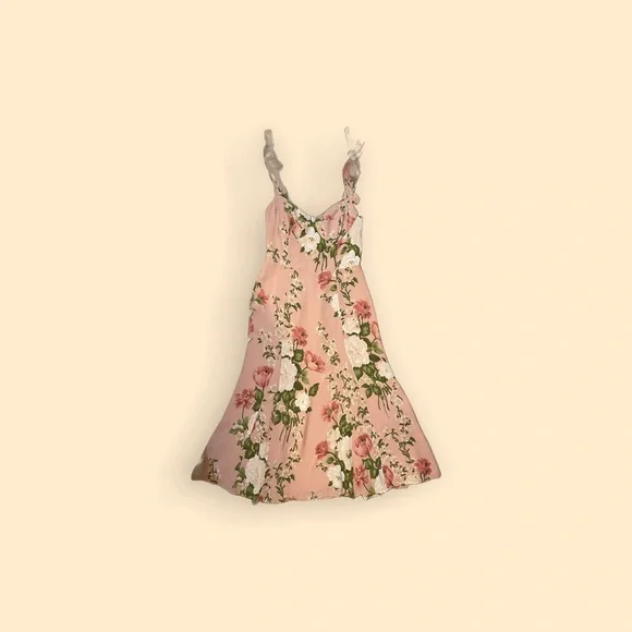 NWT Reformation Nadira Tie Strap Sweetheart Midi Dress Size 8 Rose Garden - Picture 2 of 6